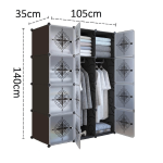 12 cubes Flower Design Portable Plastic Wardrobe