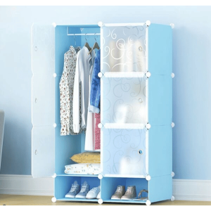 6 Cube Plastic Wardrobe With Shoe Rack